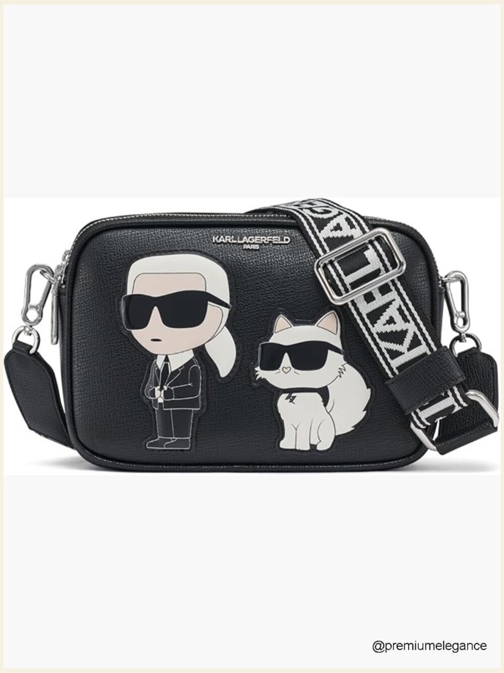Designer Signature Crossbody Bag with PVC Detail